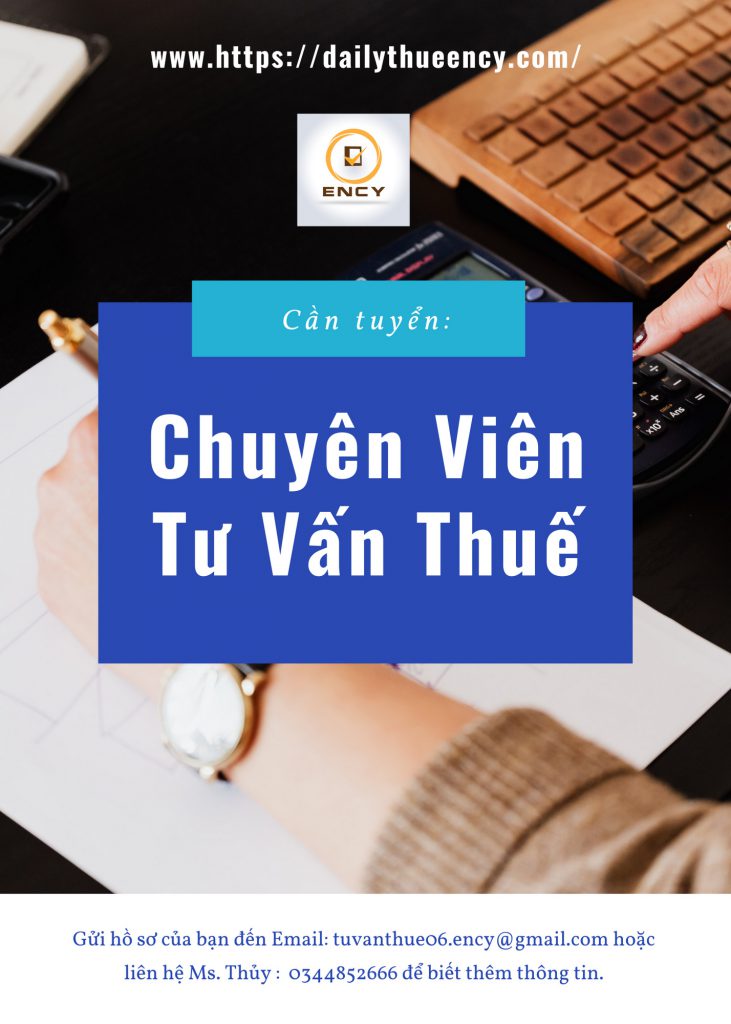 TIN TUYỂN DỤNG – VỊ TRÍ CHUYÊN VIÊN TƯ VẤN THUẾ