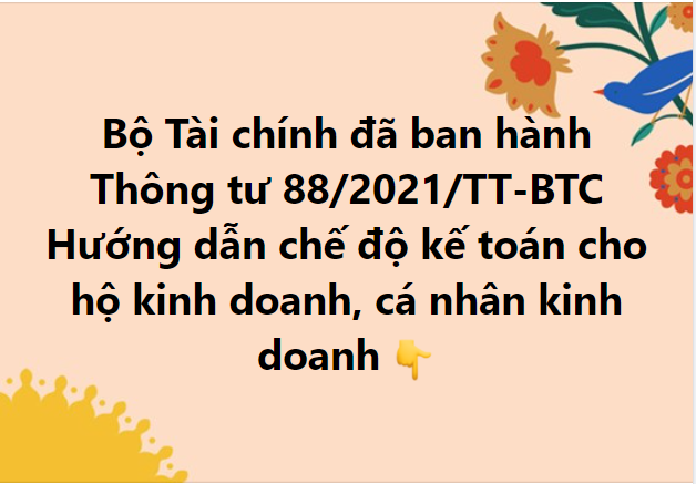 Đã có Thông tư hướng dẫn chế độ kế toán cho hộ kinh doanh, cá nhân